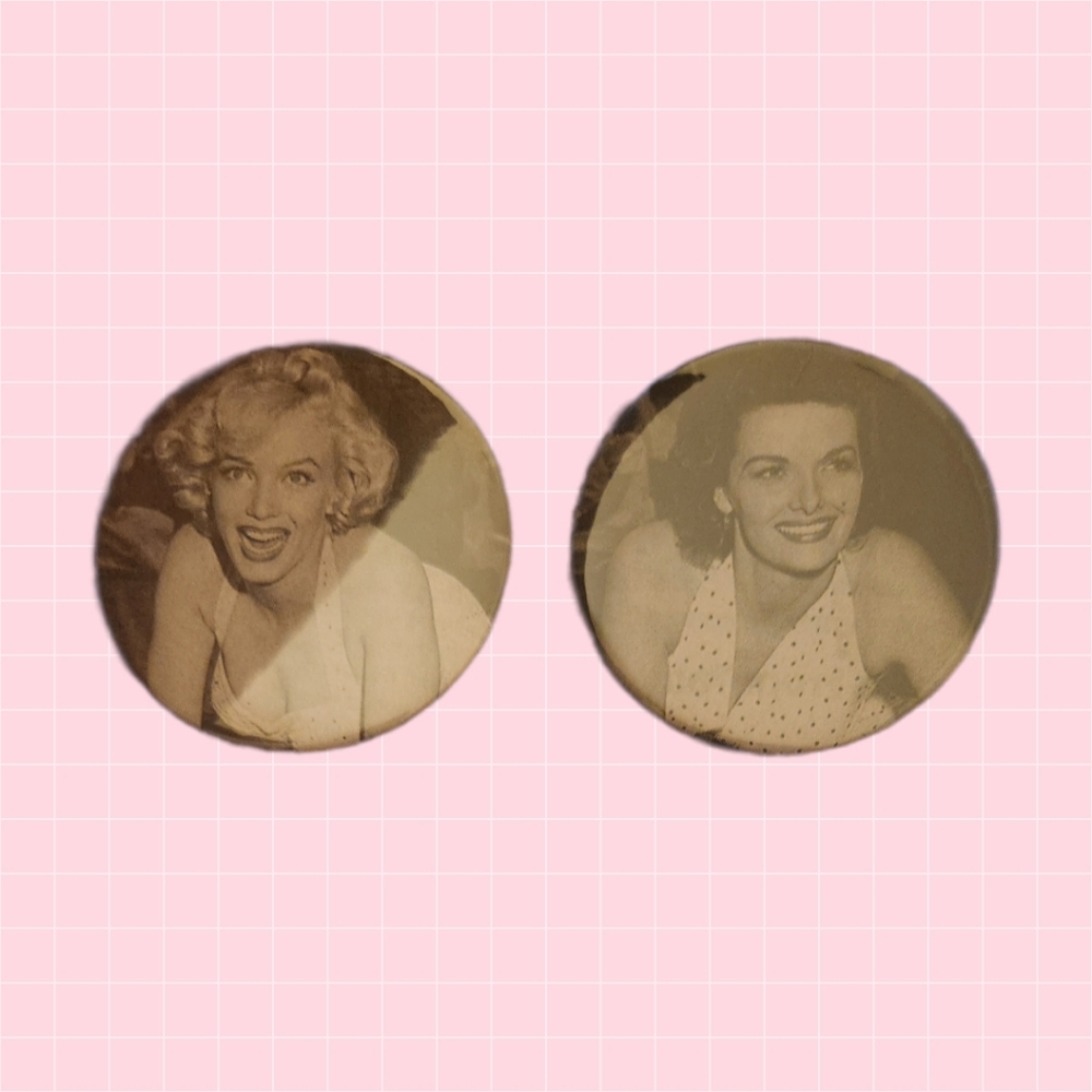 Marilyn Monroe & Jane Russell 2" Pins